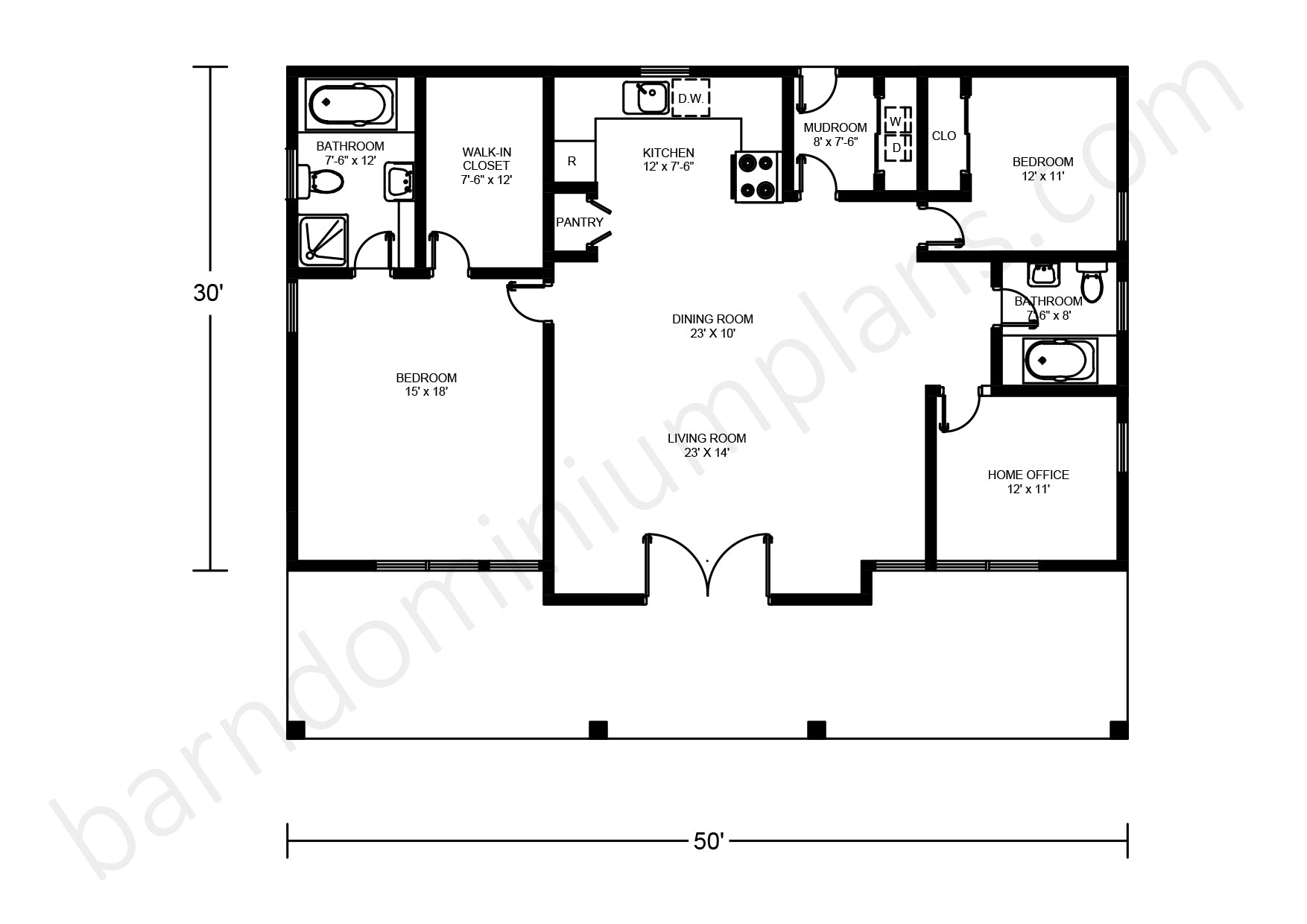 Barndominium House Plan BCO-40055 | Spacious Modern Design