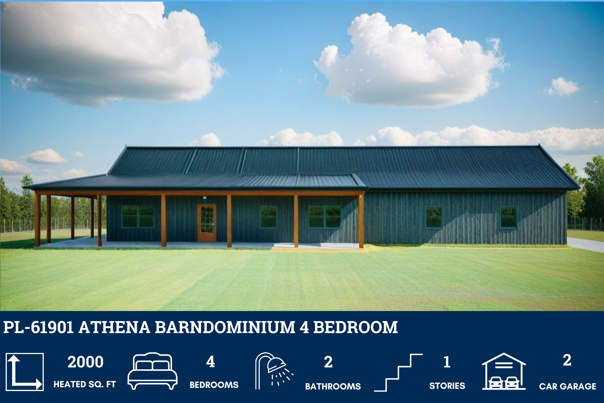 Athena Barndominium House Plan PL-61901