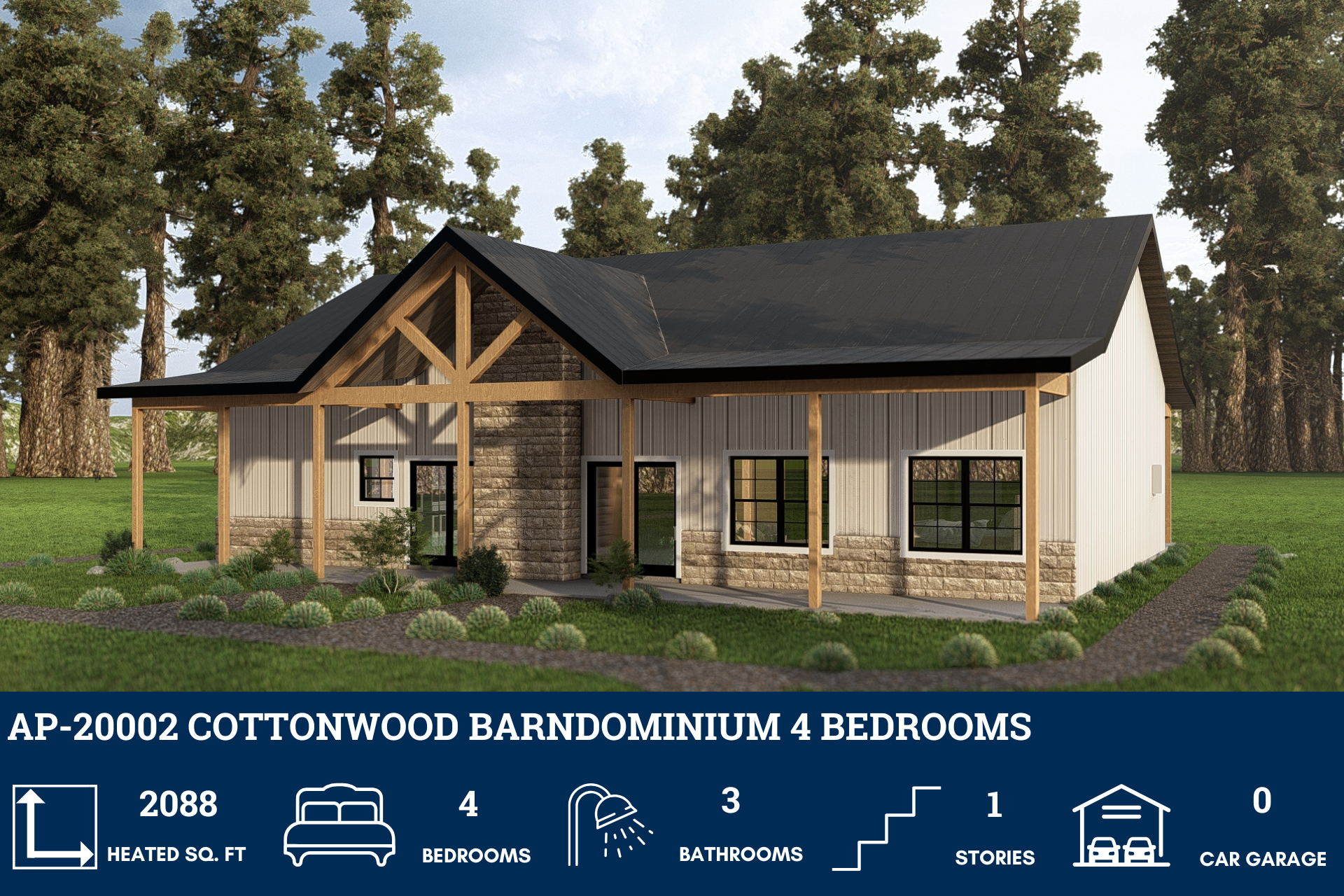Barndominium House Plan - Cottonwood Design