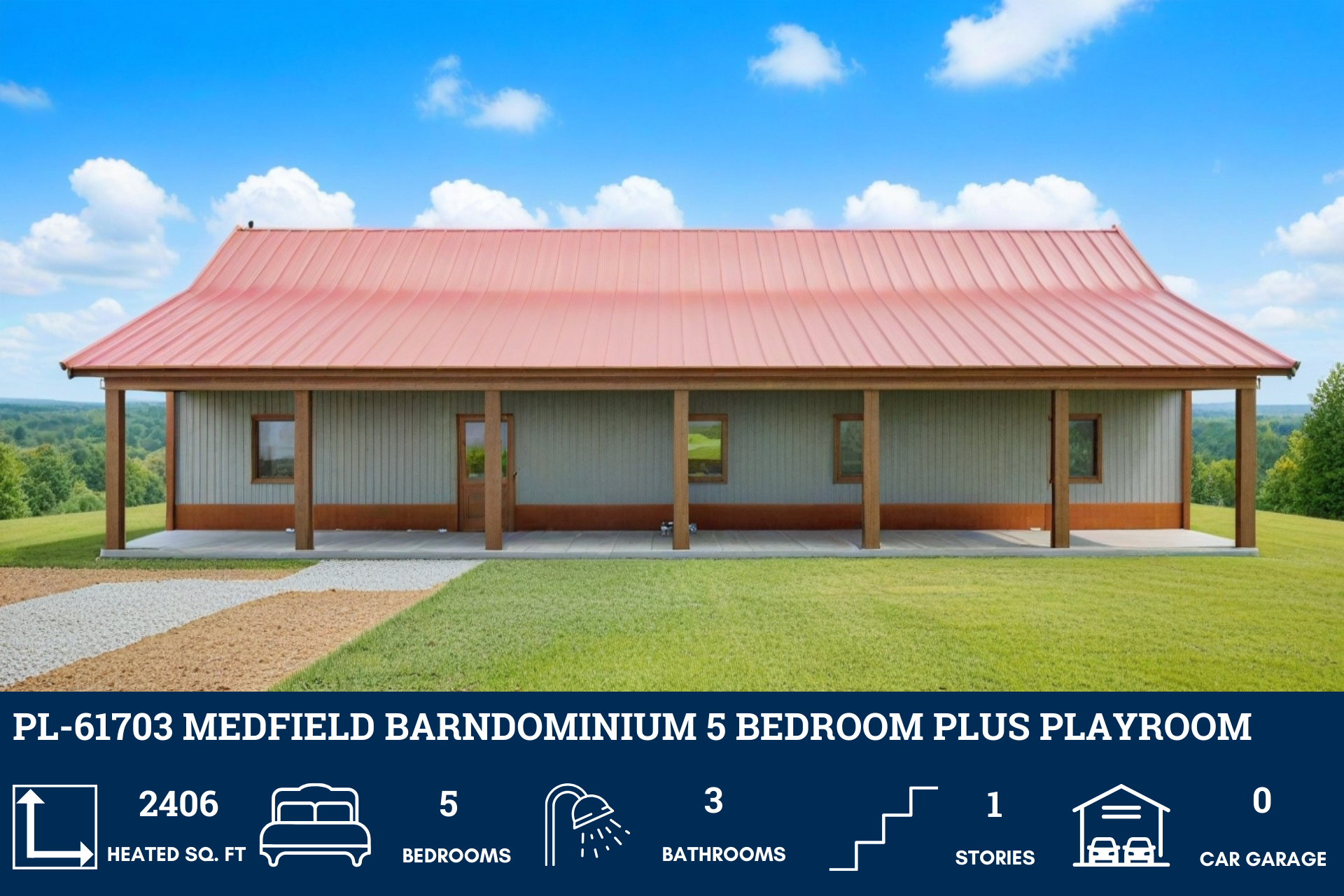 Medfield Barndominium House Plan PL-61703