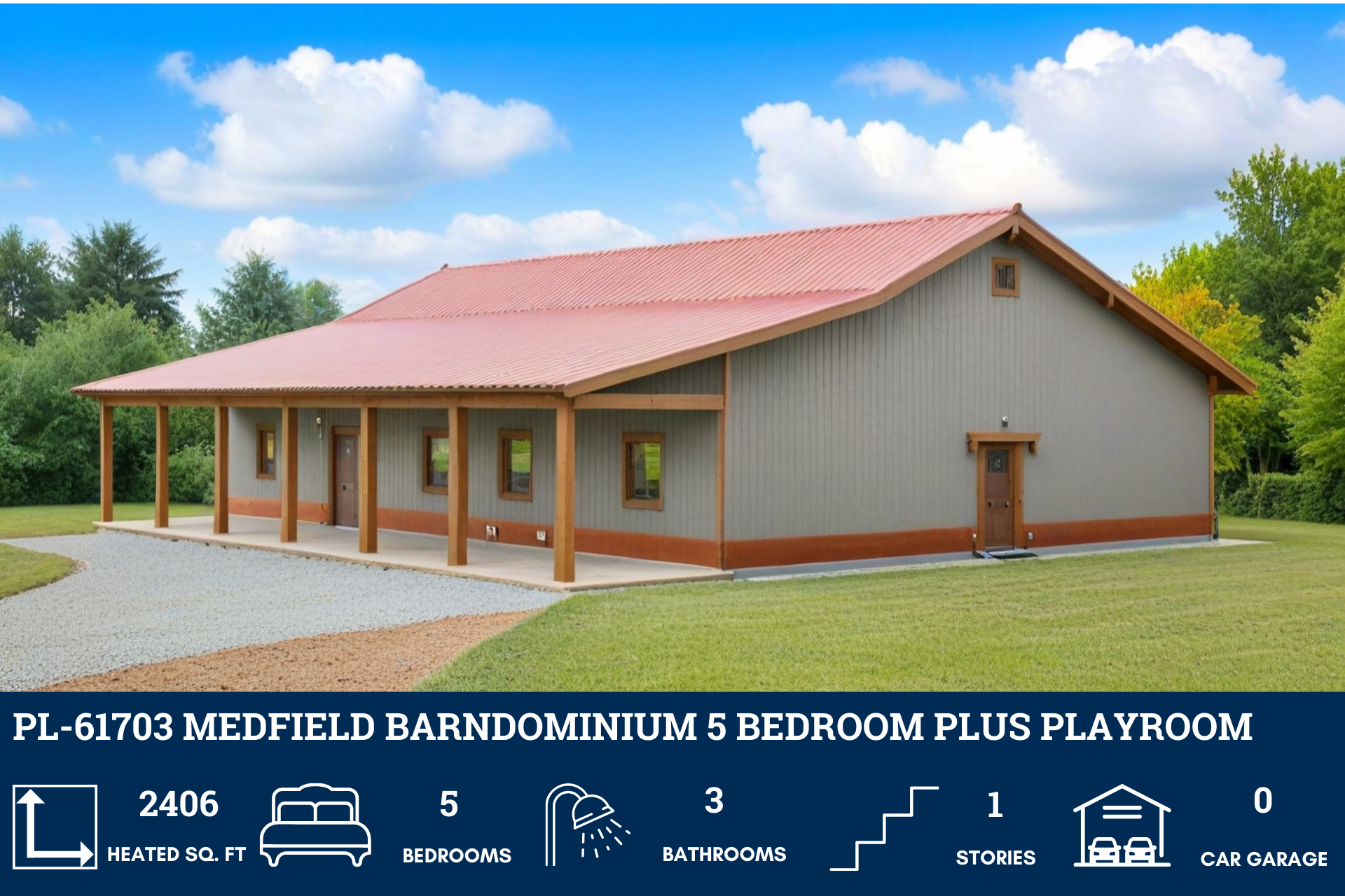 Medfield Barndominium House Plan PL-61703
