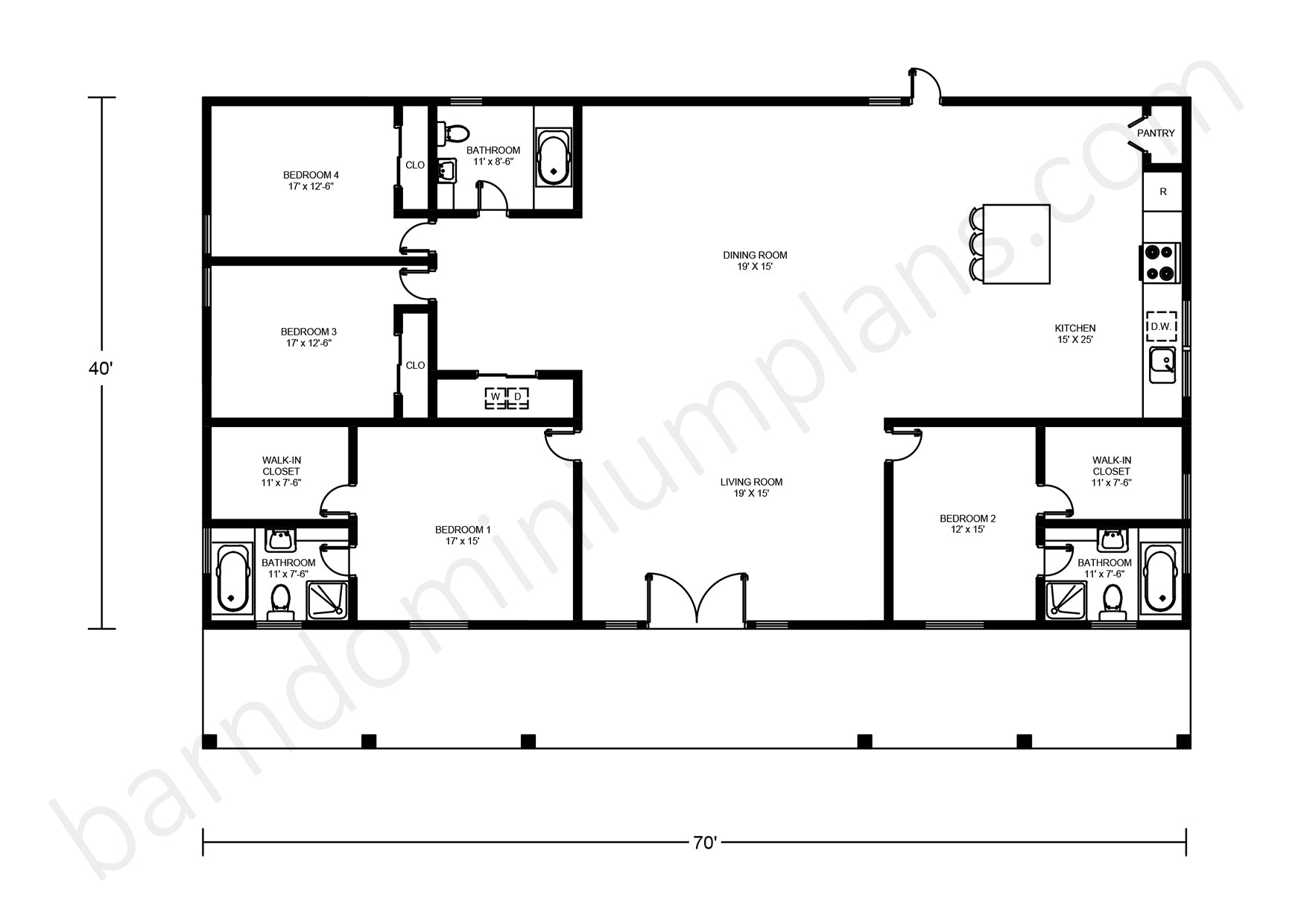 Barndominium House Plan BCO-40066