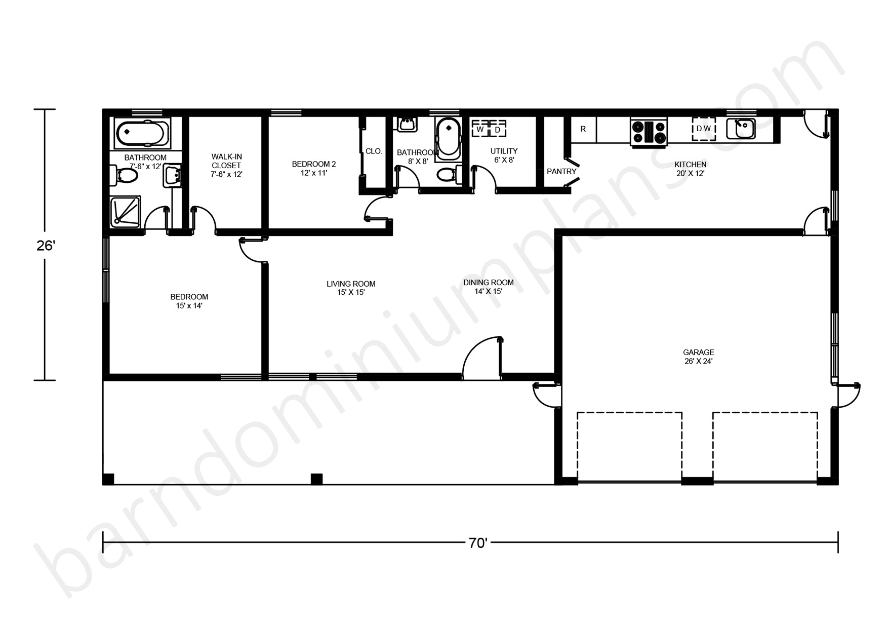 Barndominium House Plan BCO-40054