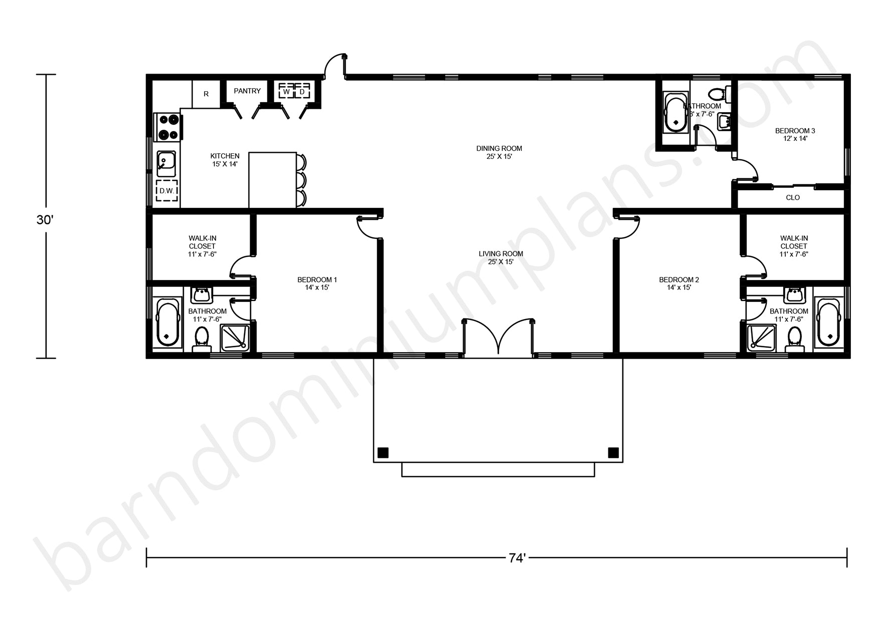 Barndominium House Plan BCO-40045 | Modern Barn Home Design