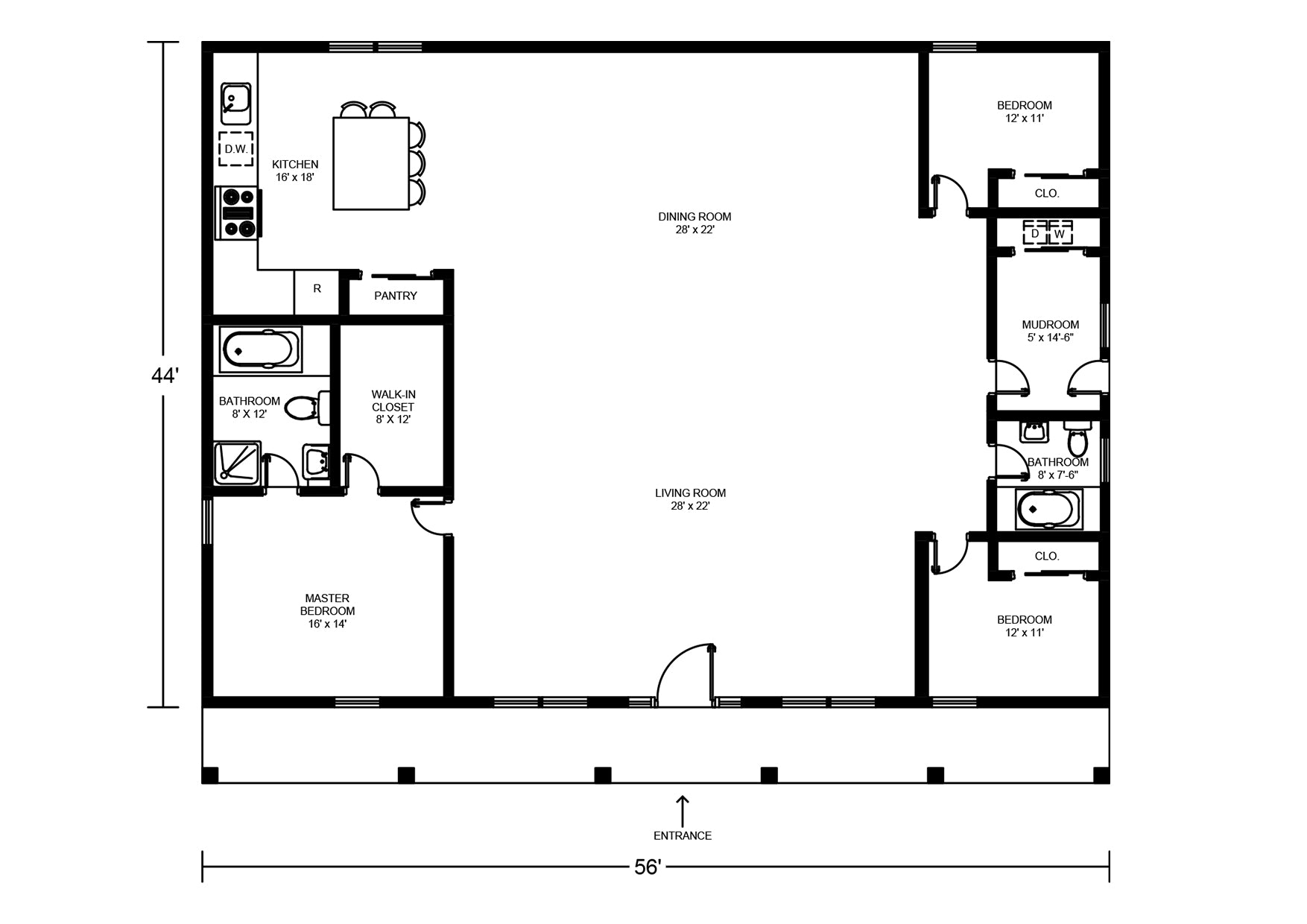 Barndominium Home Plan BCO-40018