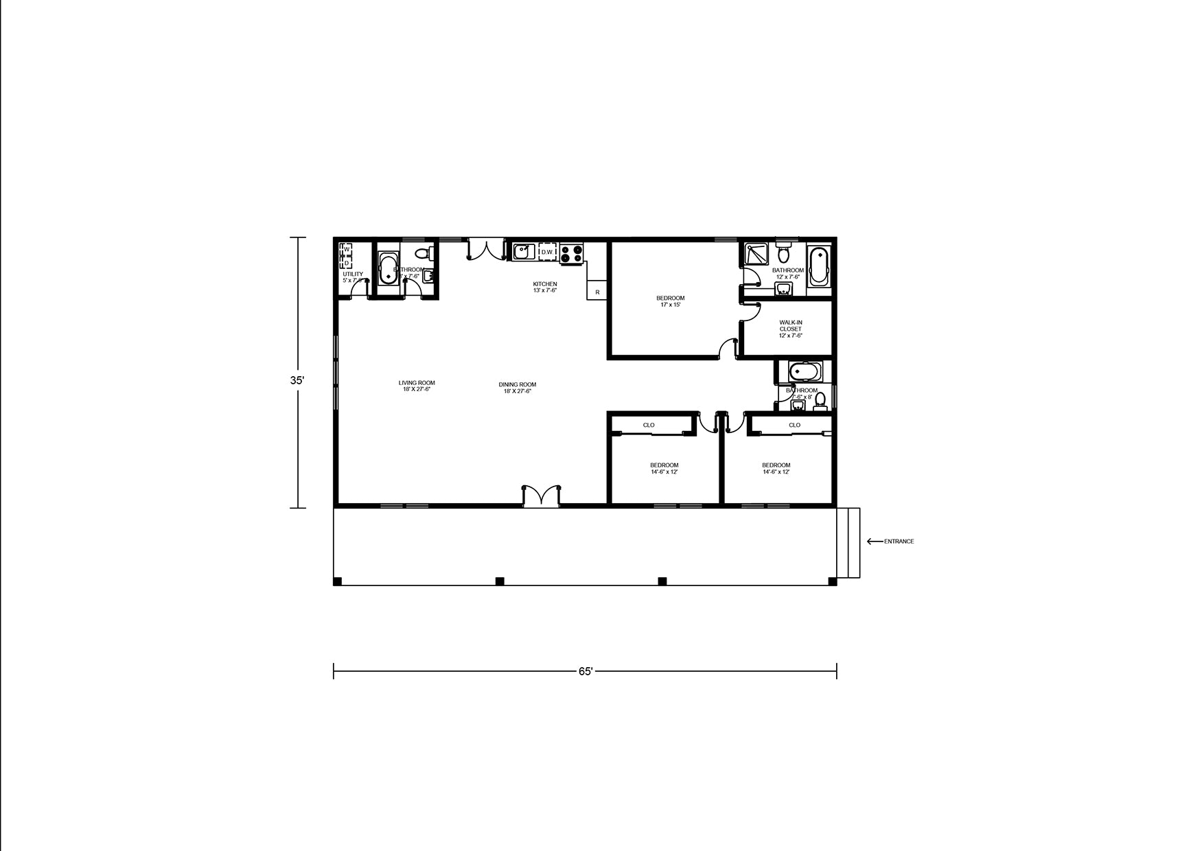 Barndominium House Plan BCO-40007