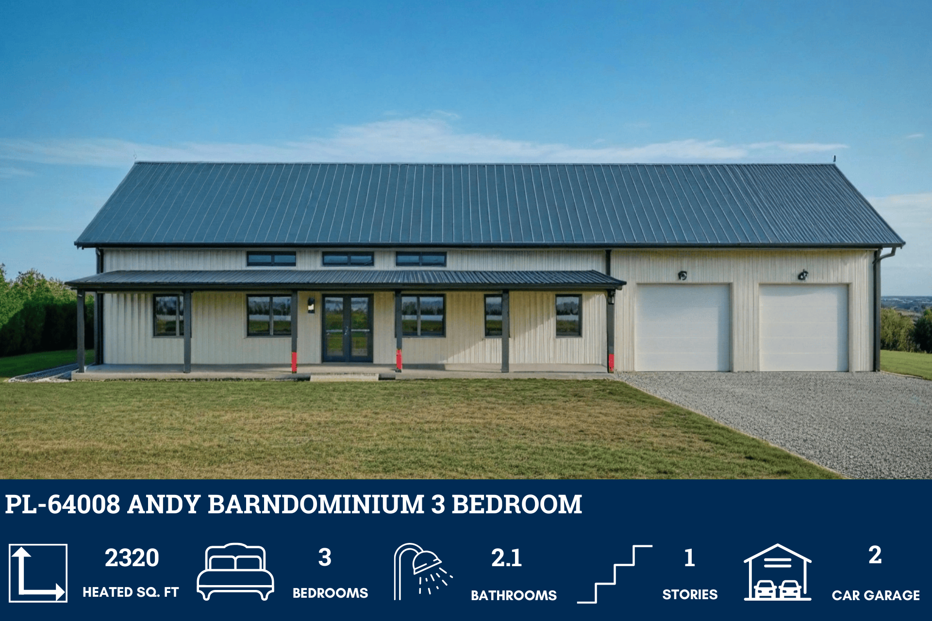 Andy Barndominium House Plan PL-64008