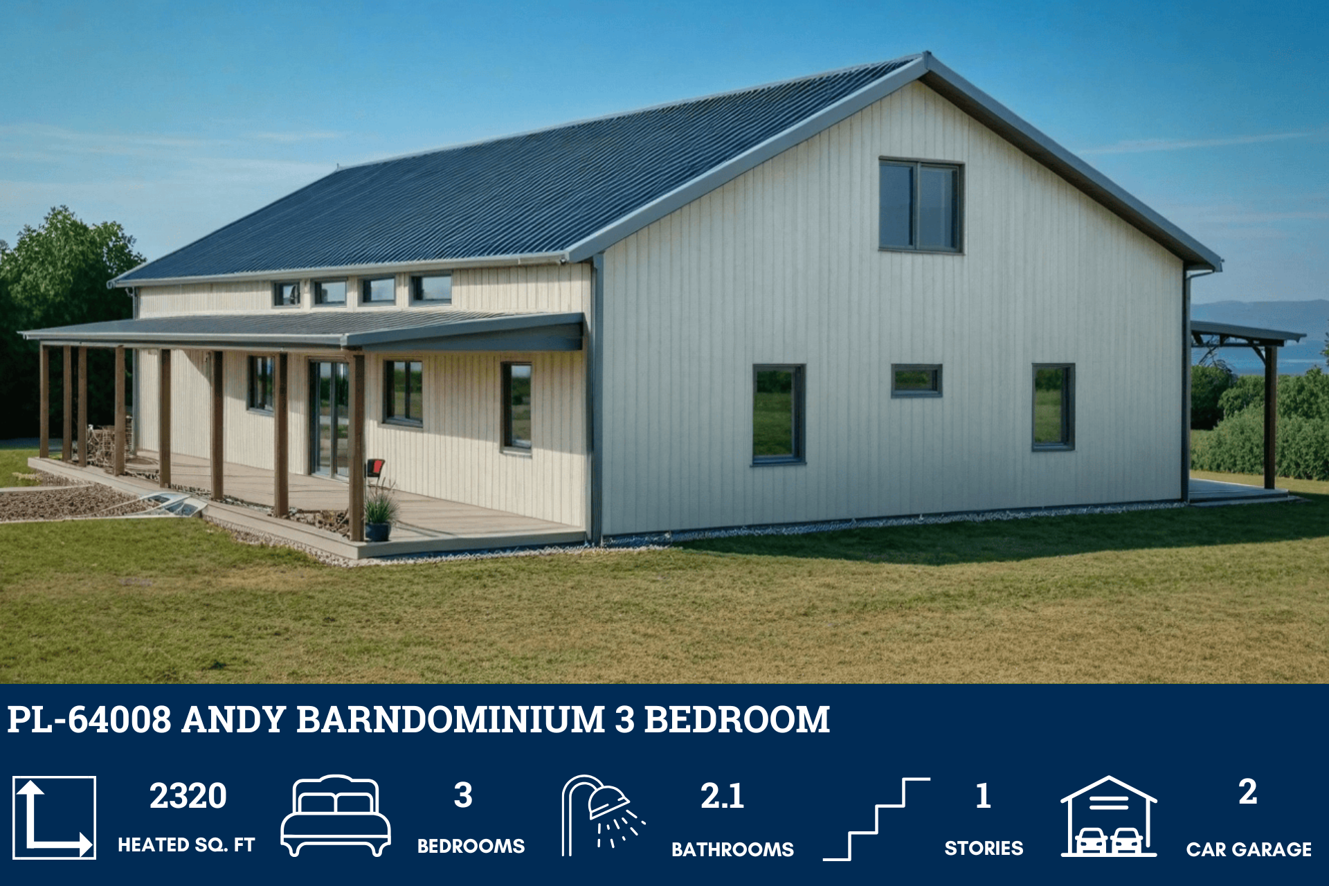 Andy Barndominium House Plan PL-64008