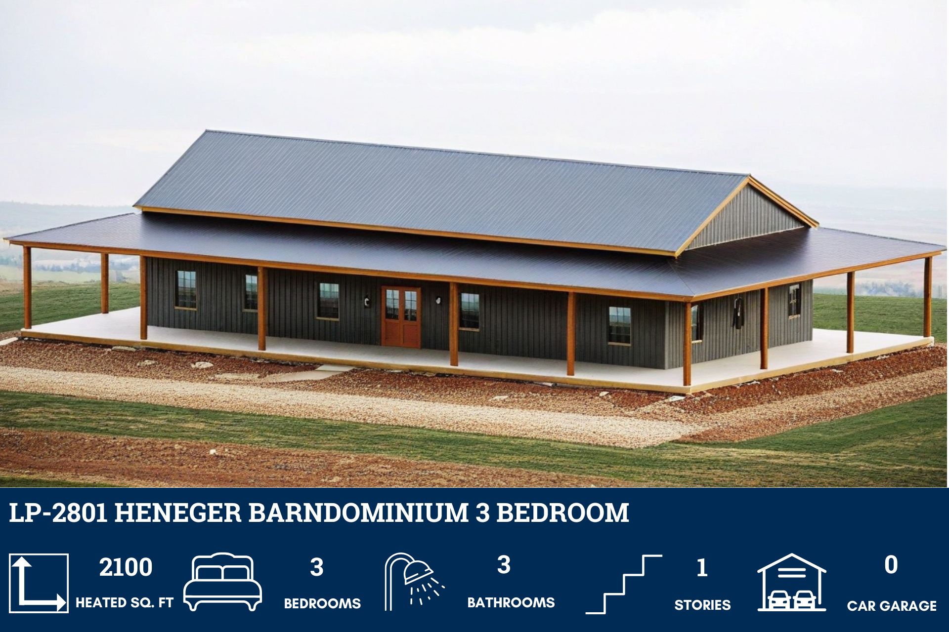 Heneger Barndominium House Plan LP-2801