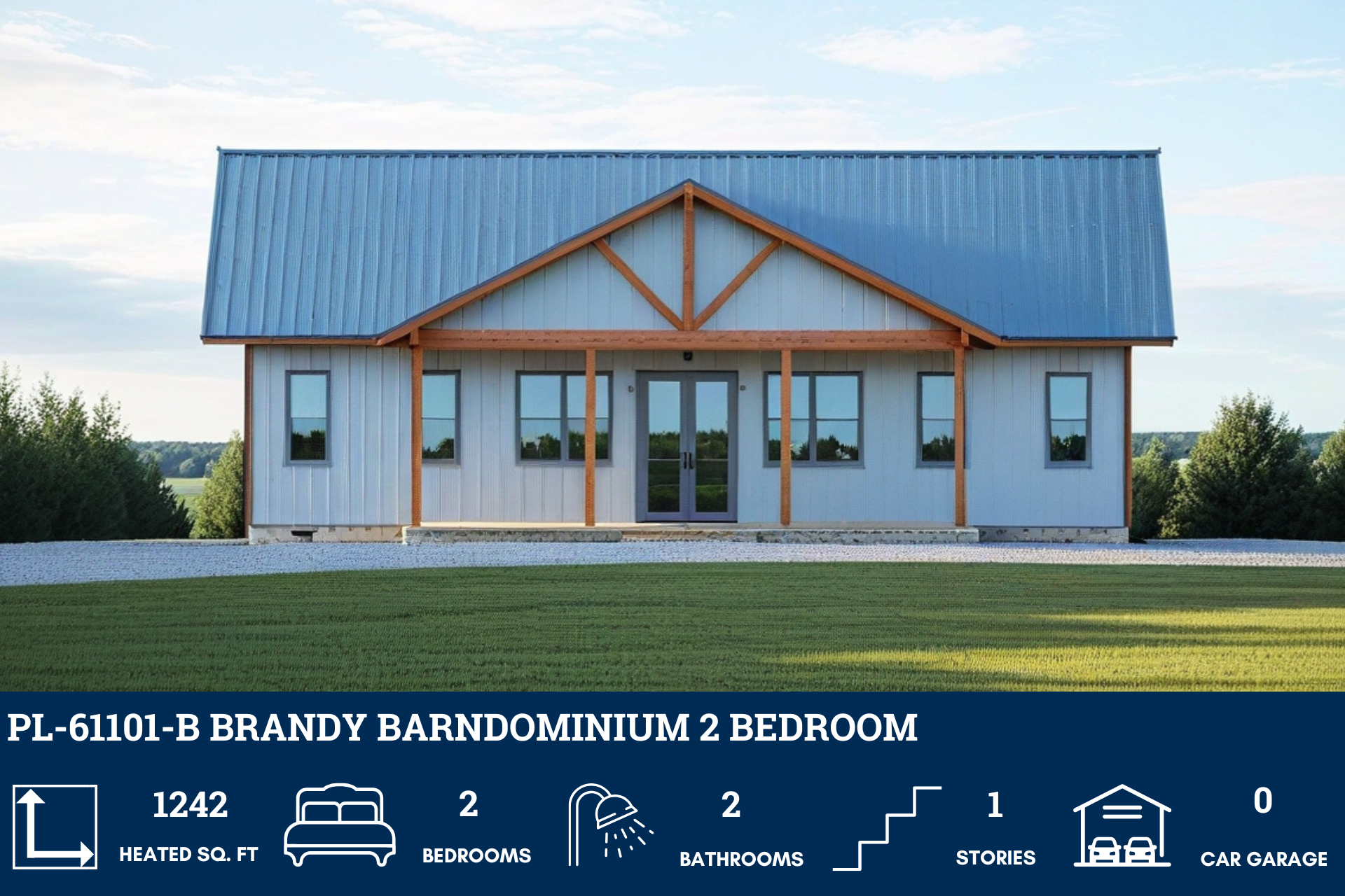 Brandy Barndominium House Plan PL-61101-B