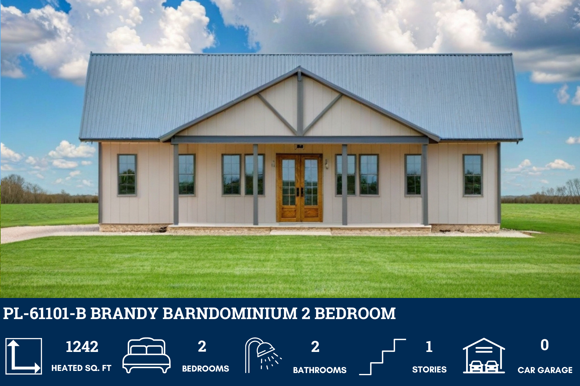 Brandy Barndominium House Plan PL-61101-B