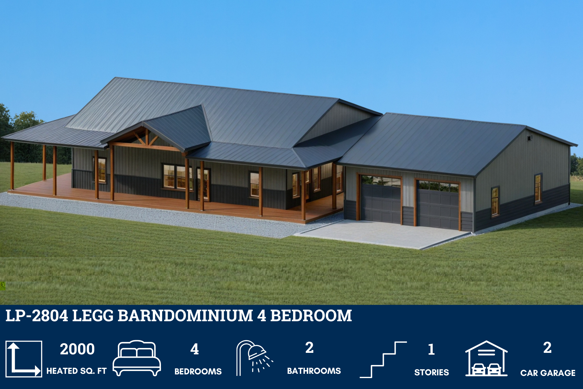 Barndominium House Plan LP-2804 | Modern Farmhouse Design