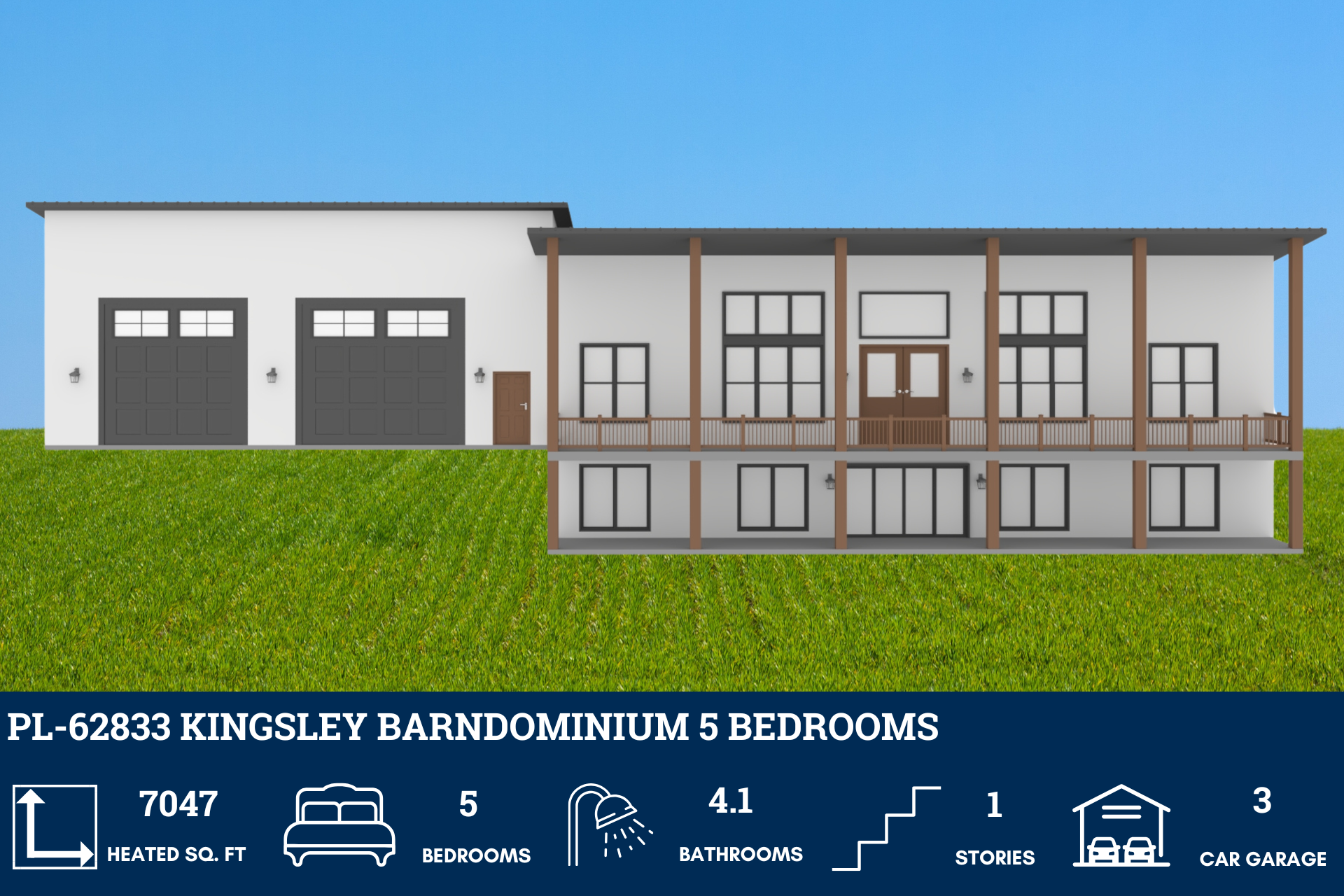 Kingsley Barndominium House Plan PL-62833