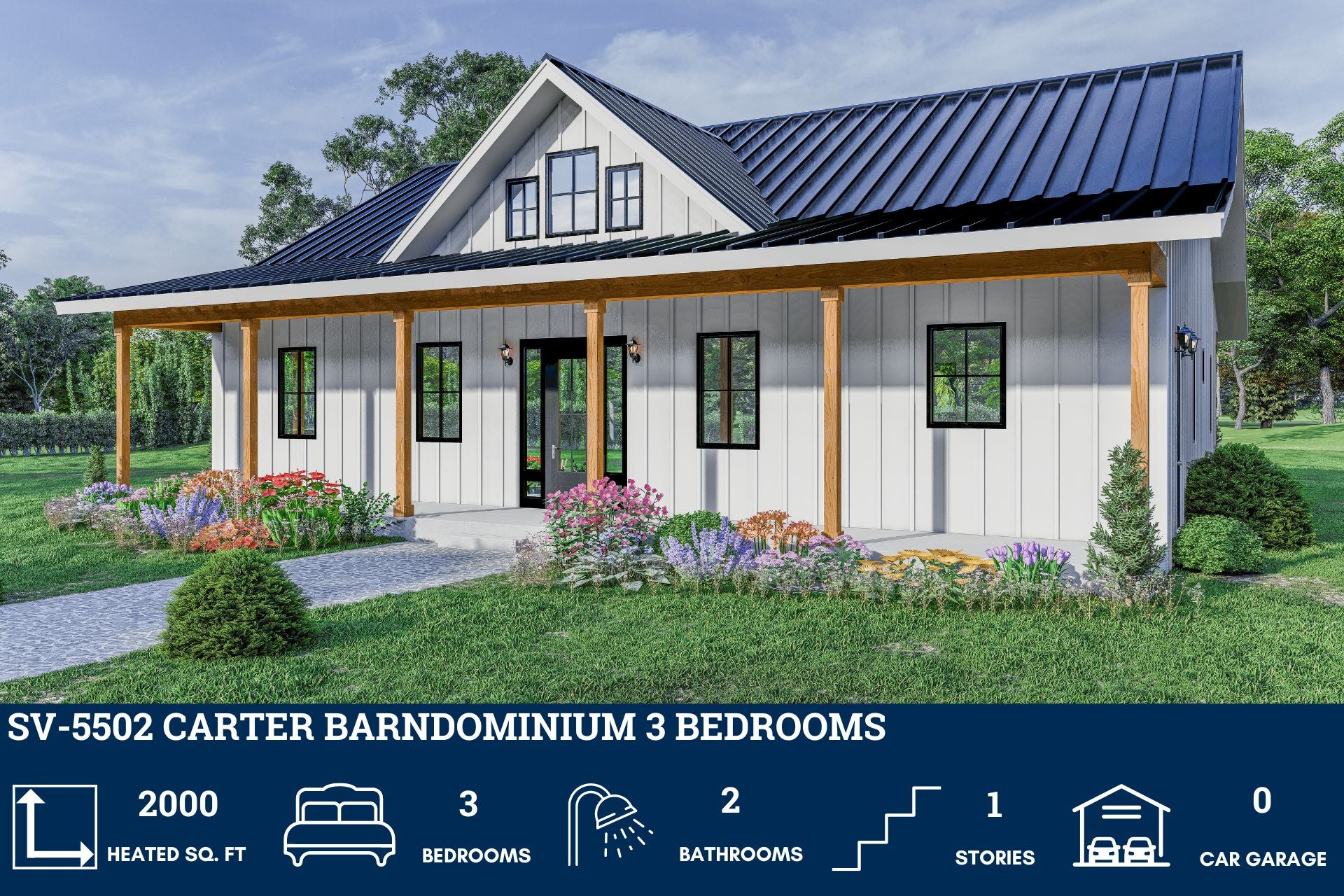 Barndominium House Plan - SV-5502 by Carter
