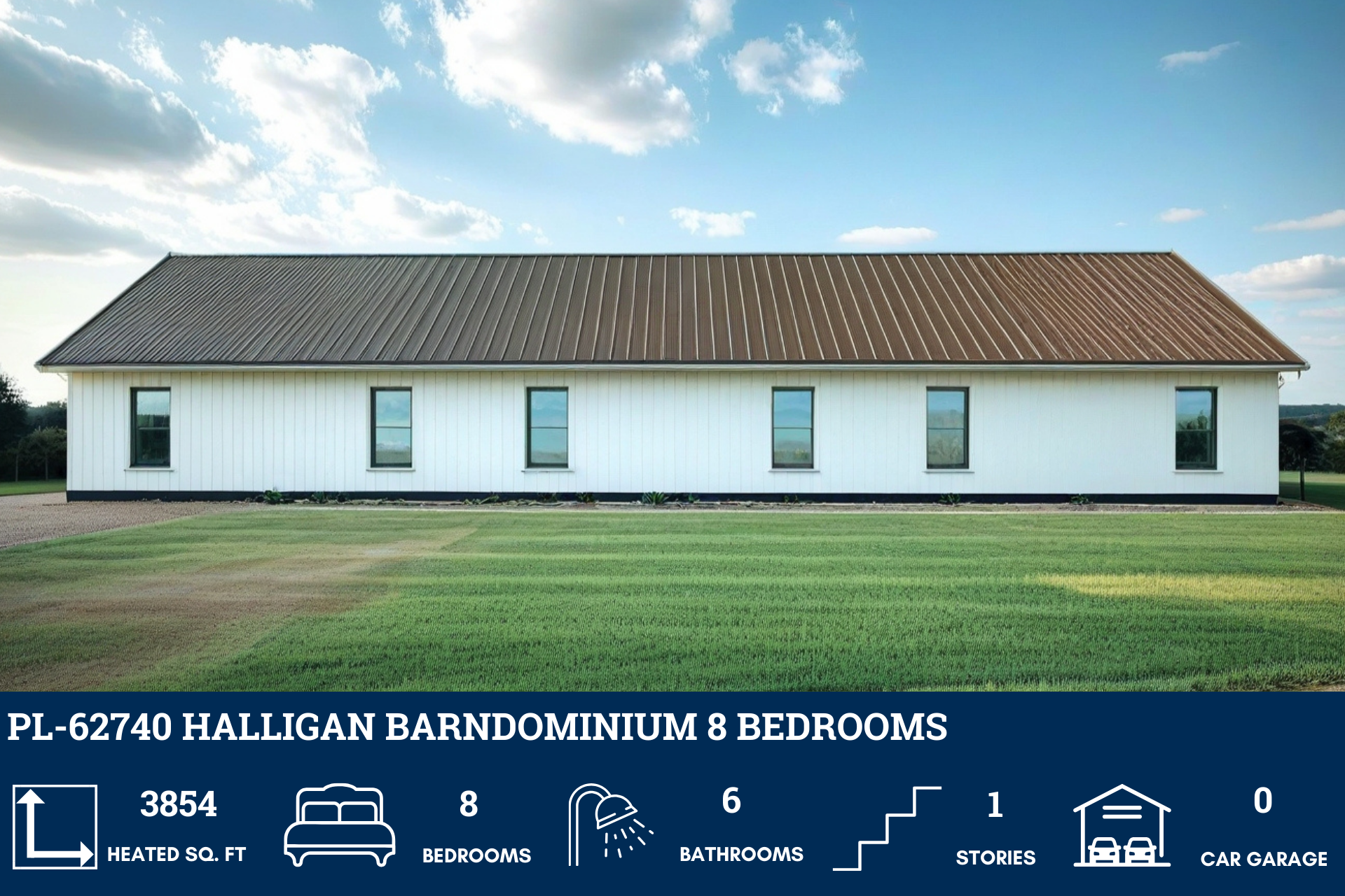 Barndominium House Plan PL-62740 by Halligan