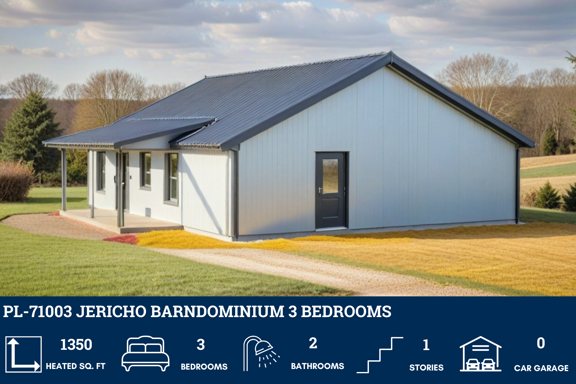 Jericho Barndominium House Plan PL-71003