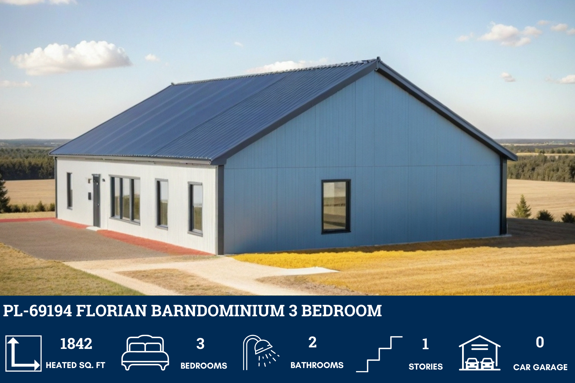 Florian Barndominium House Plan PL-69194