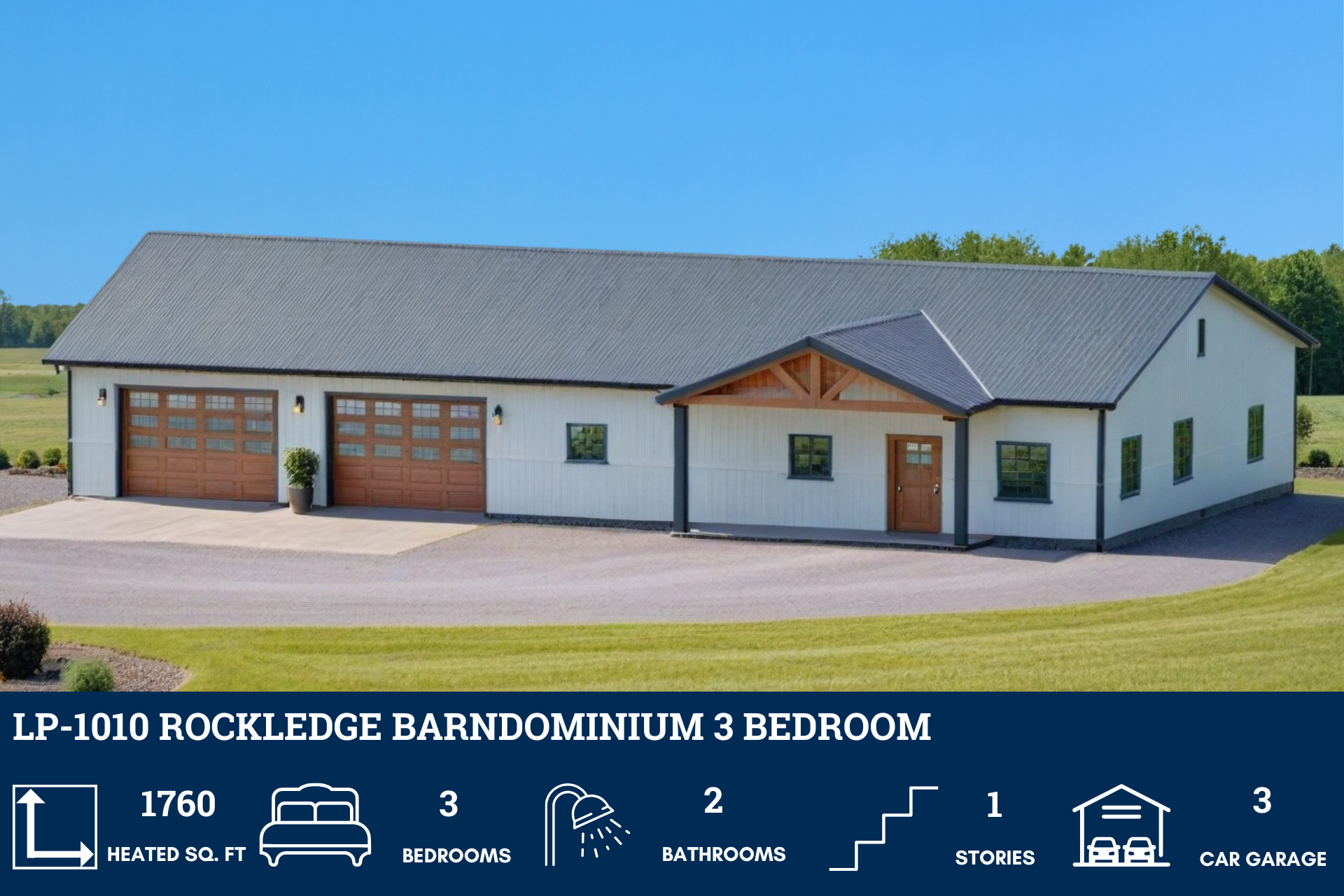 Barndominium House Plan LP-1010 | Modern Farmhouse Design