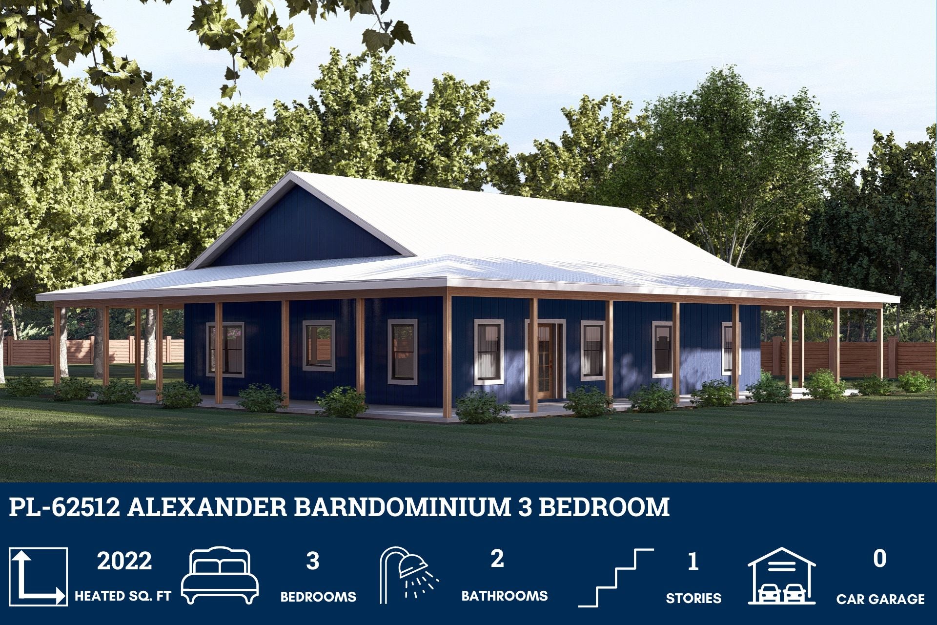 Alexander Barndominium House Plan PL-62512