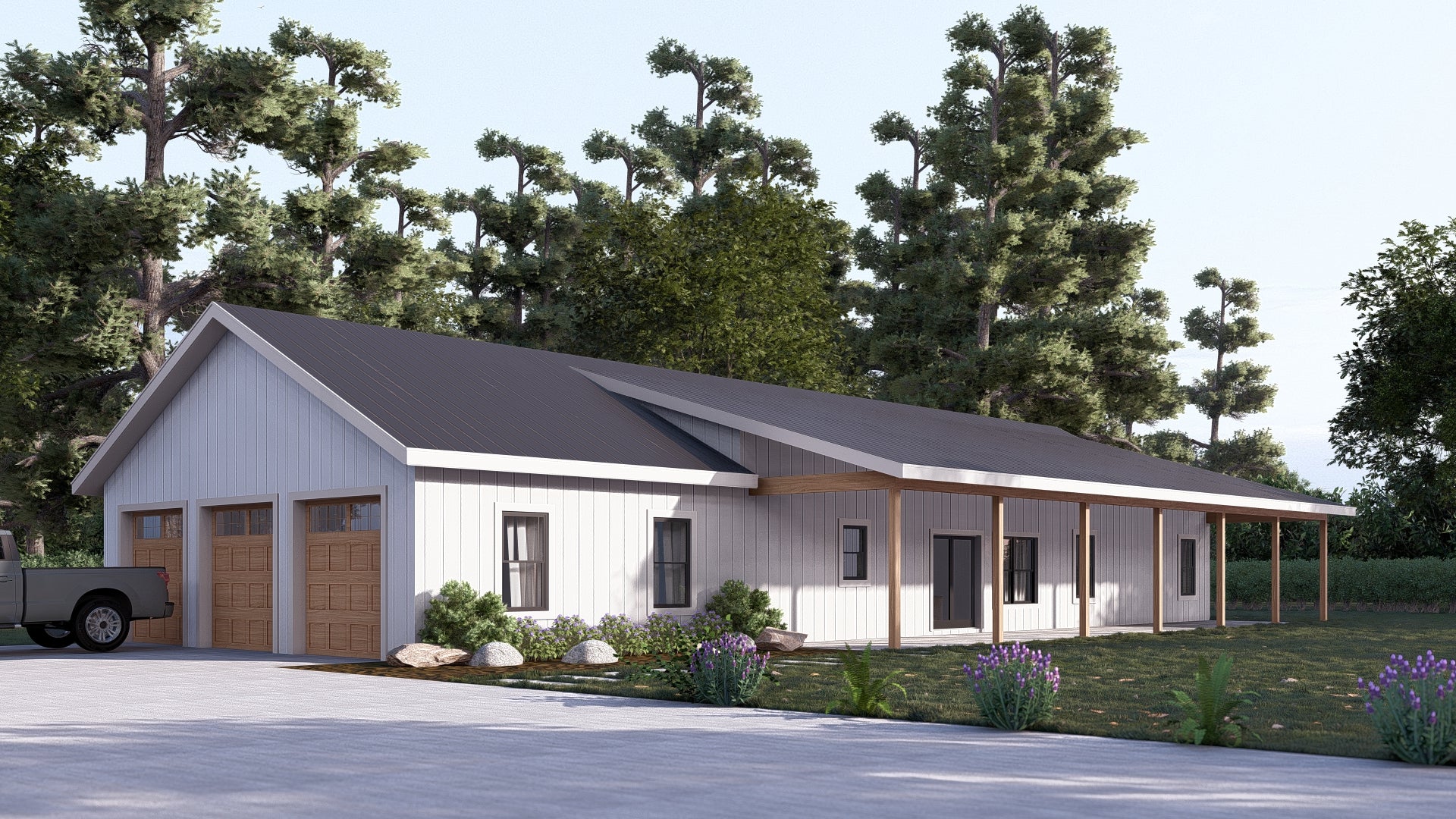 Barndominium House Plan PL-62312 by Harmony