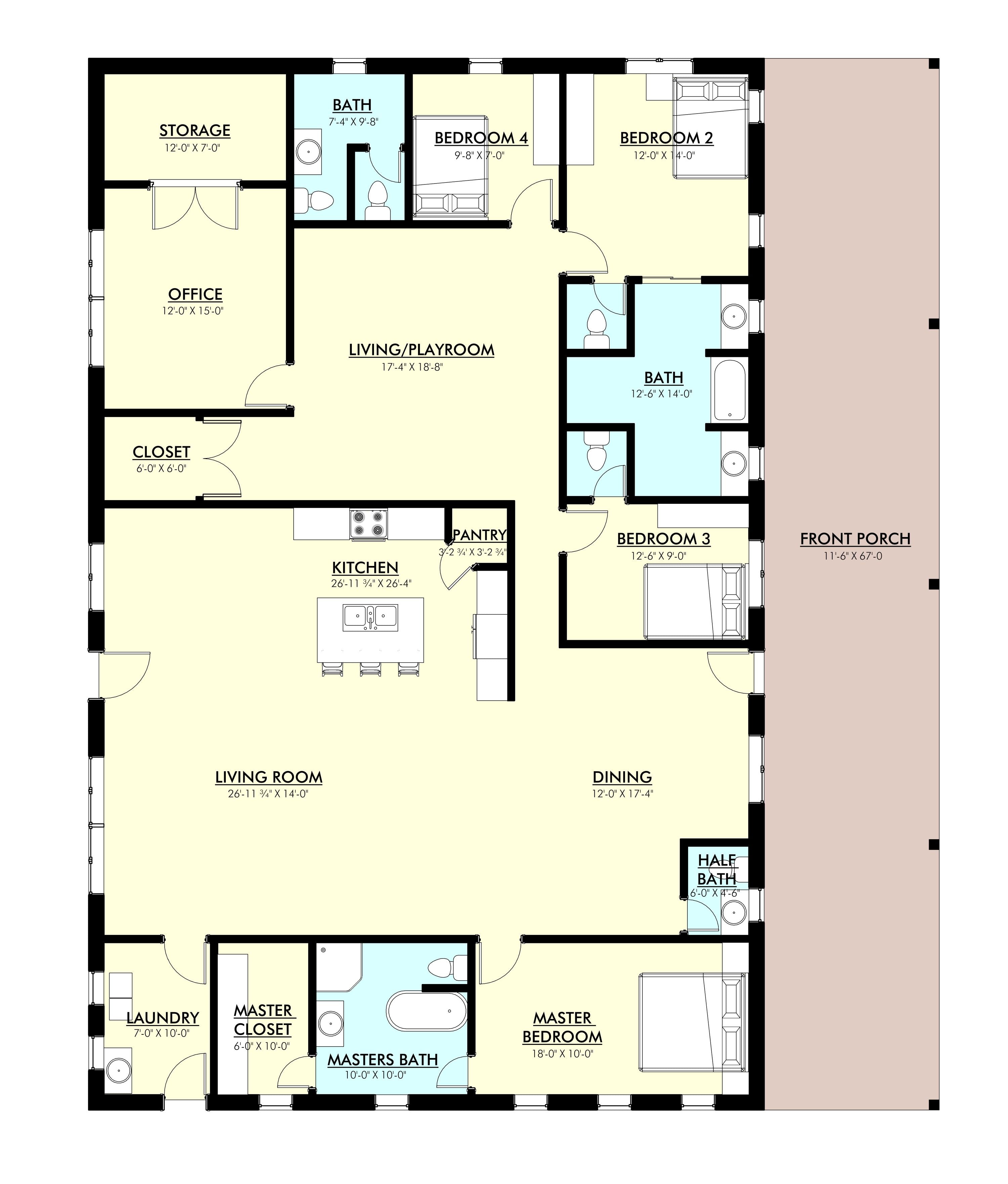 Barndominium House Plans by Underwood PL-62203