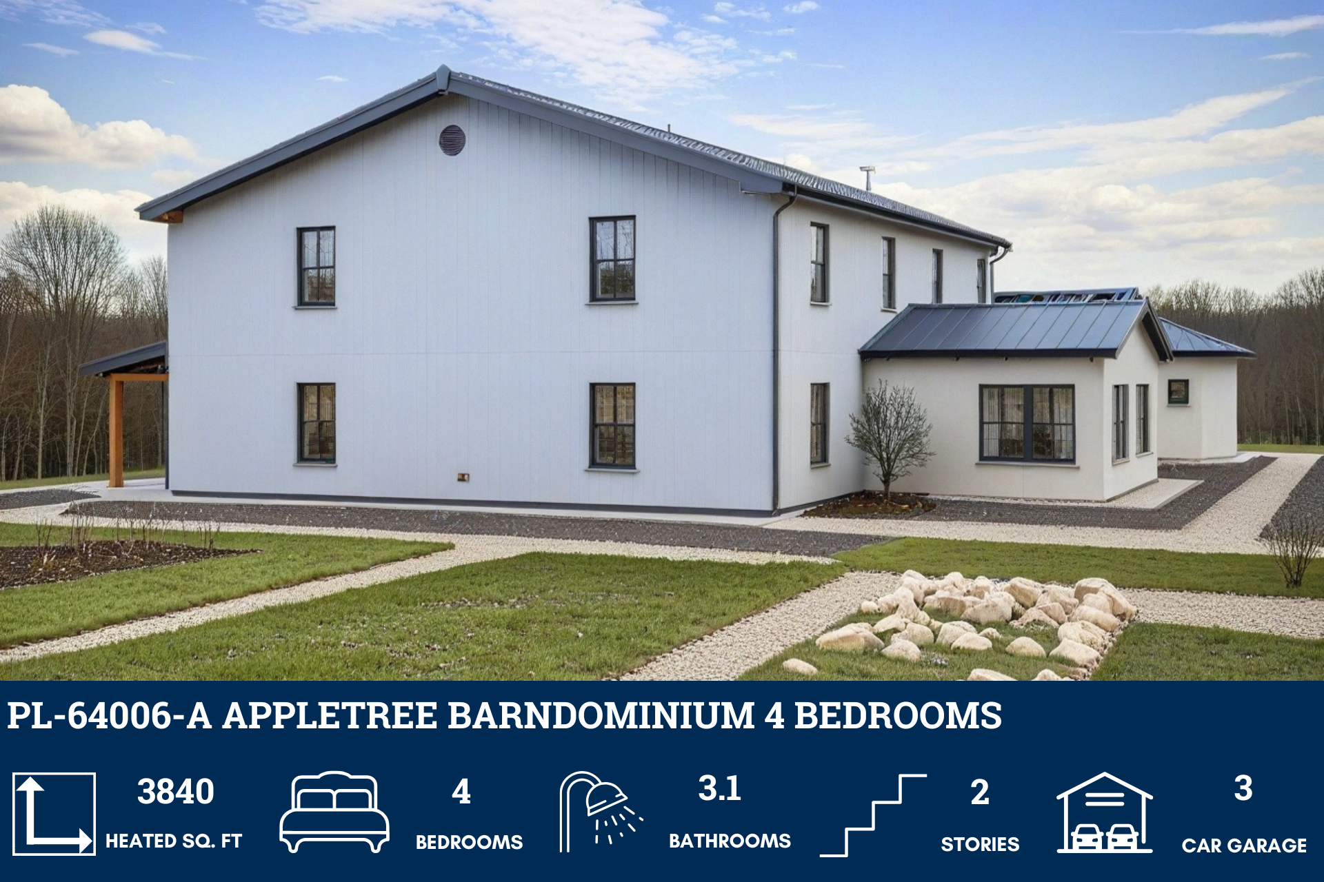 Barndominium House Plan by Appletree - PL-64006-A