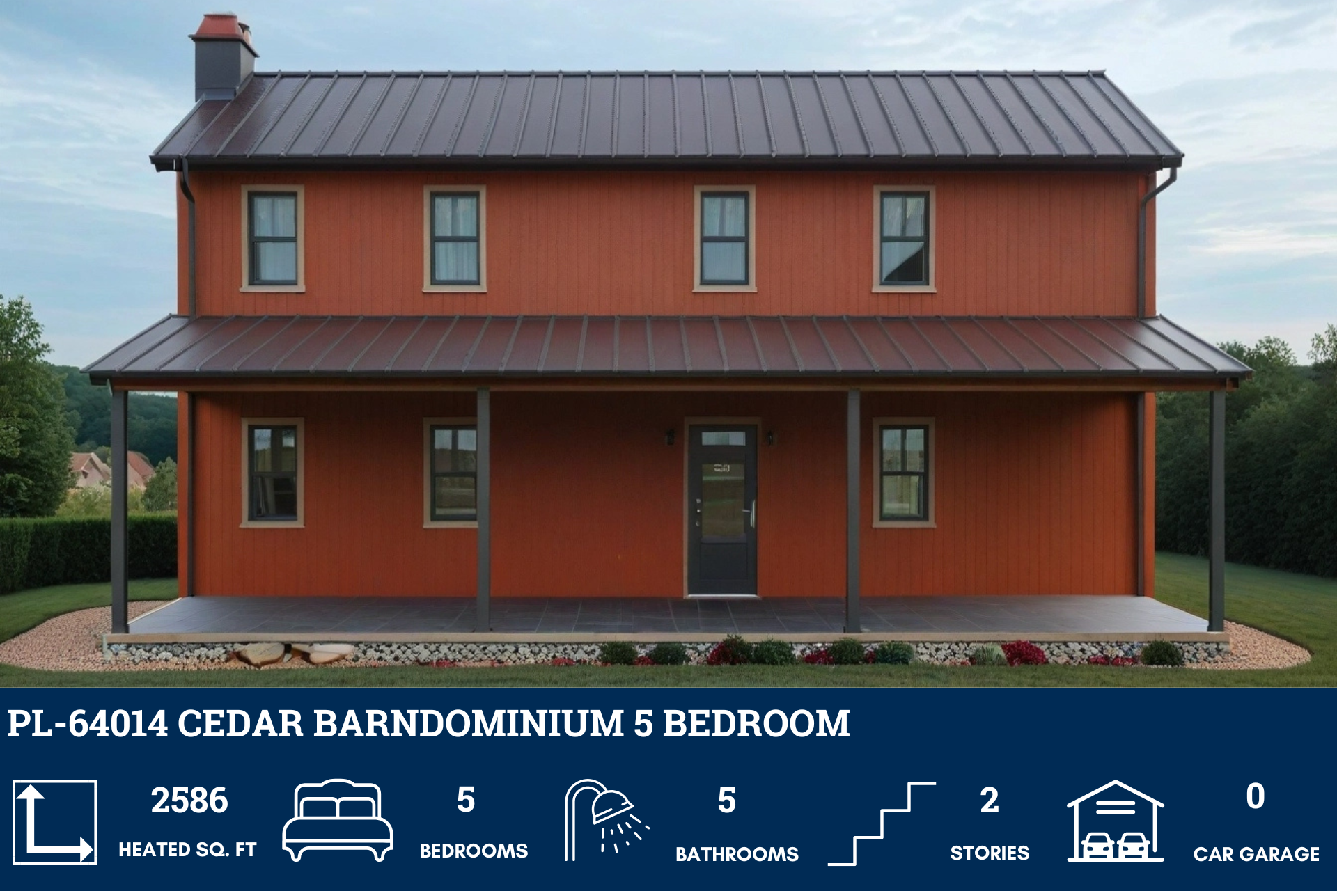 Cedar Barndominium House Plan PL-64014