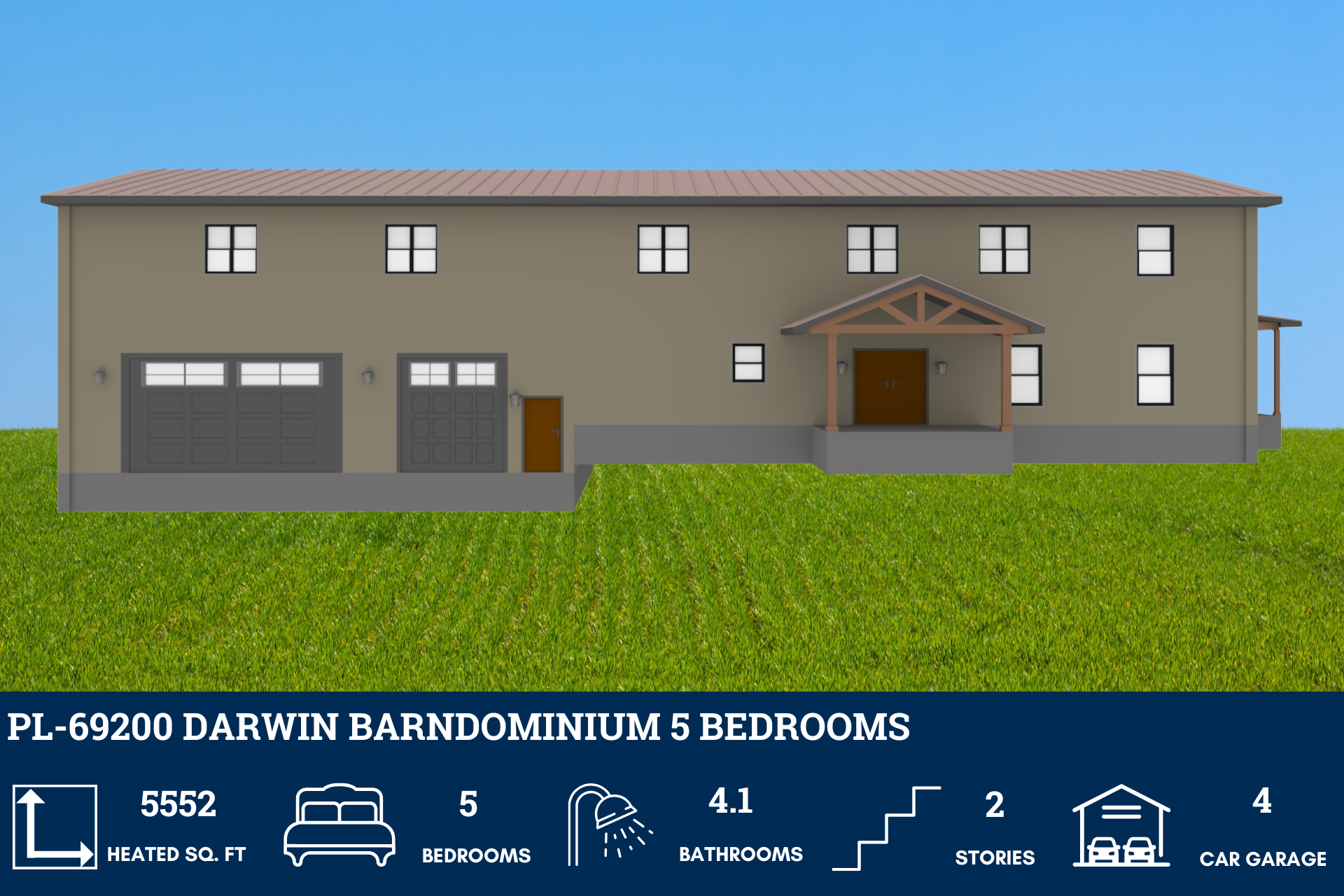 Darwin Barndominium House Plan PL-69200