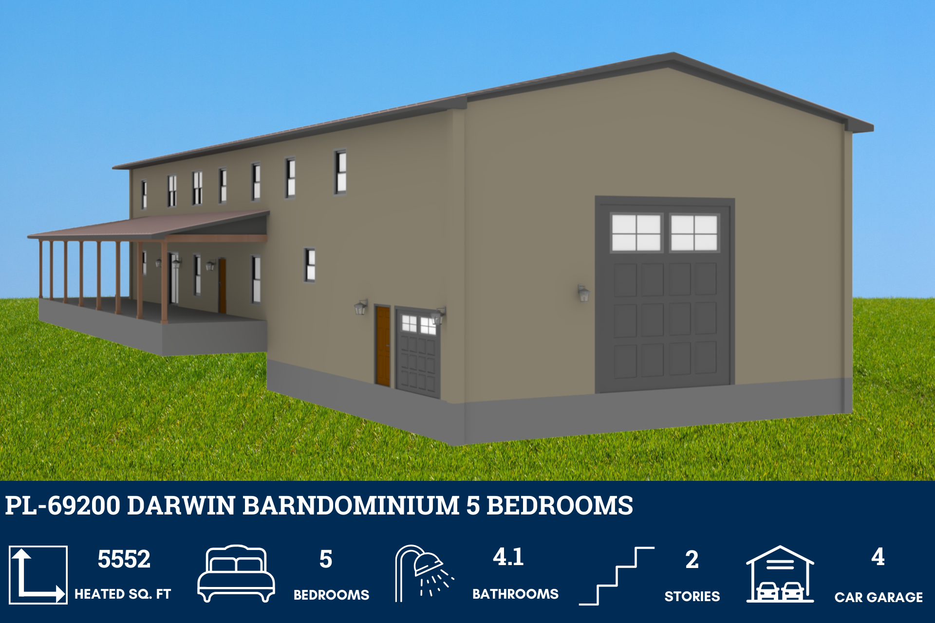 Darwin Barndominium House Plan PL-69200