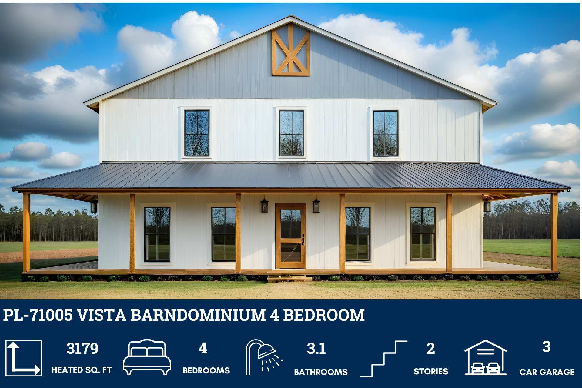 Vista Barndominium House Plan PL-71005