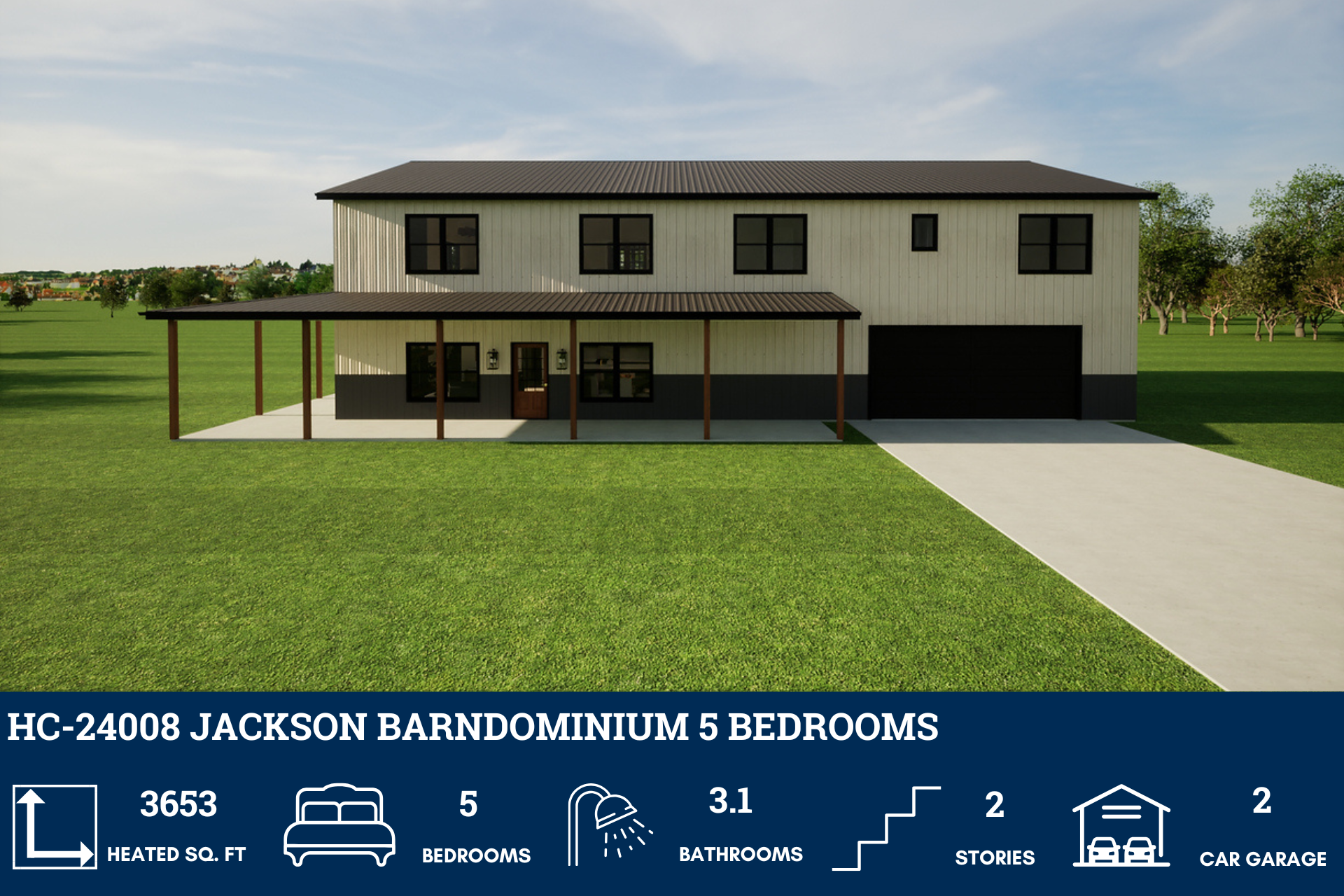 Jackson Barndominium House Plan HC-24008