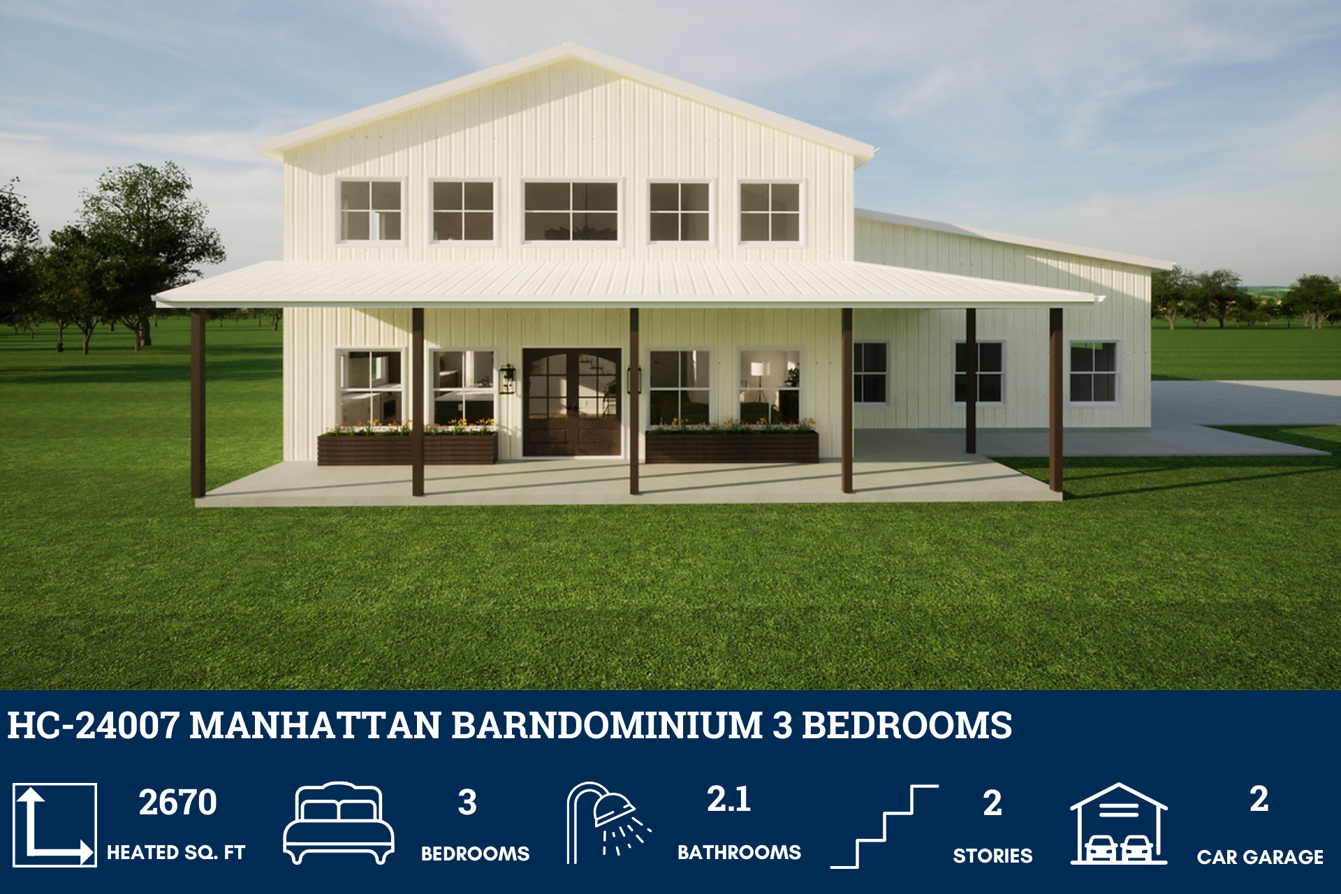 Barndominium House Plan - Manhattan Style