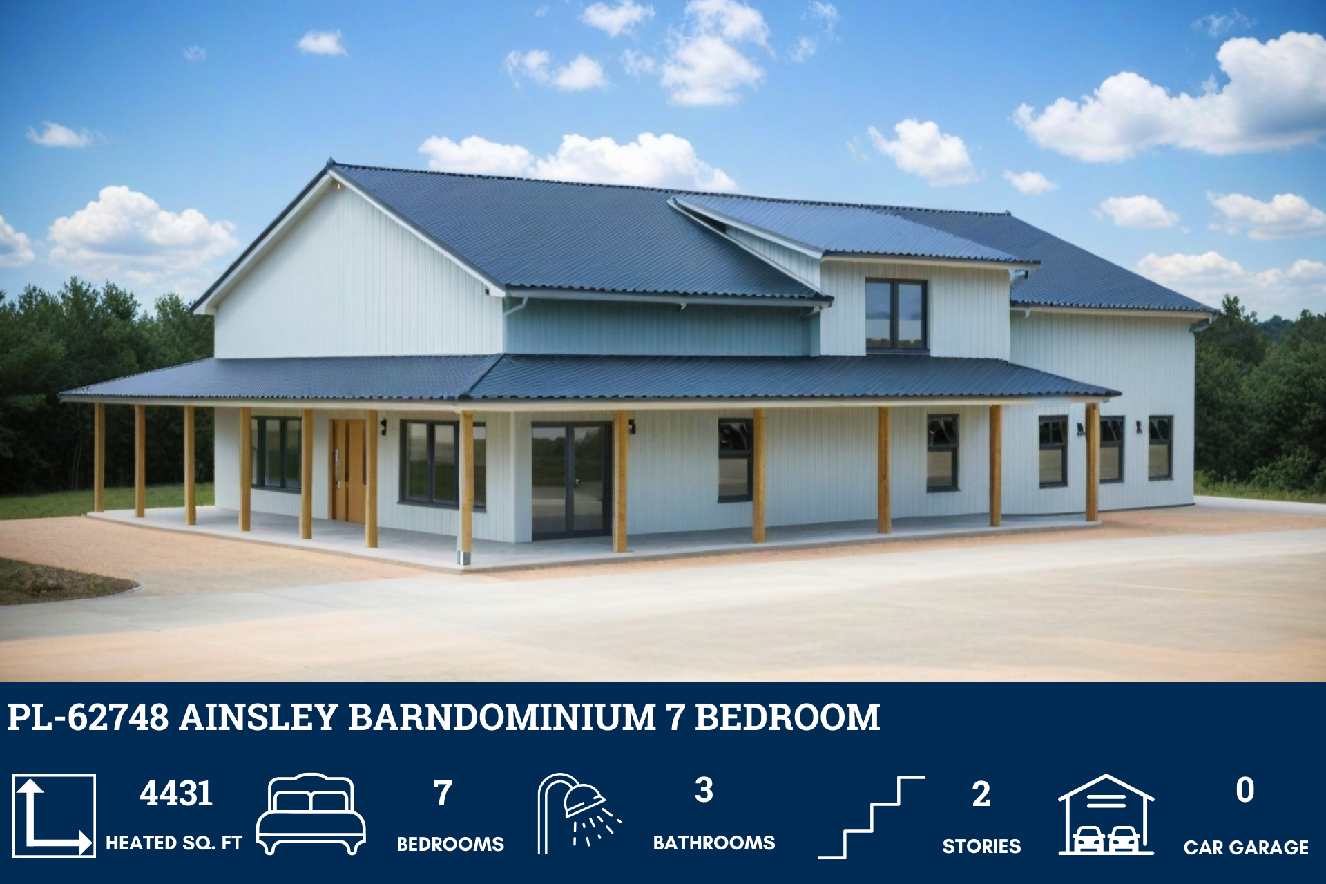 Ainsley Barndominium House Plan PL-62748