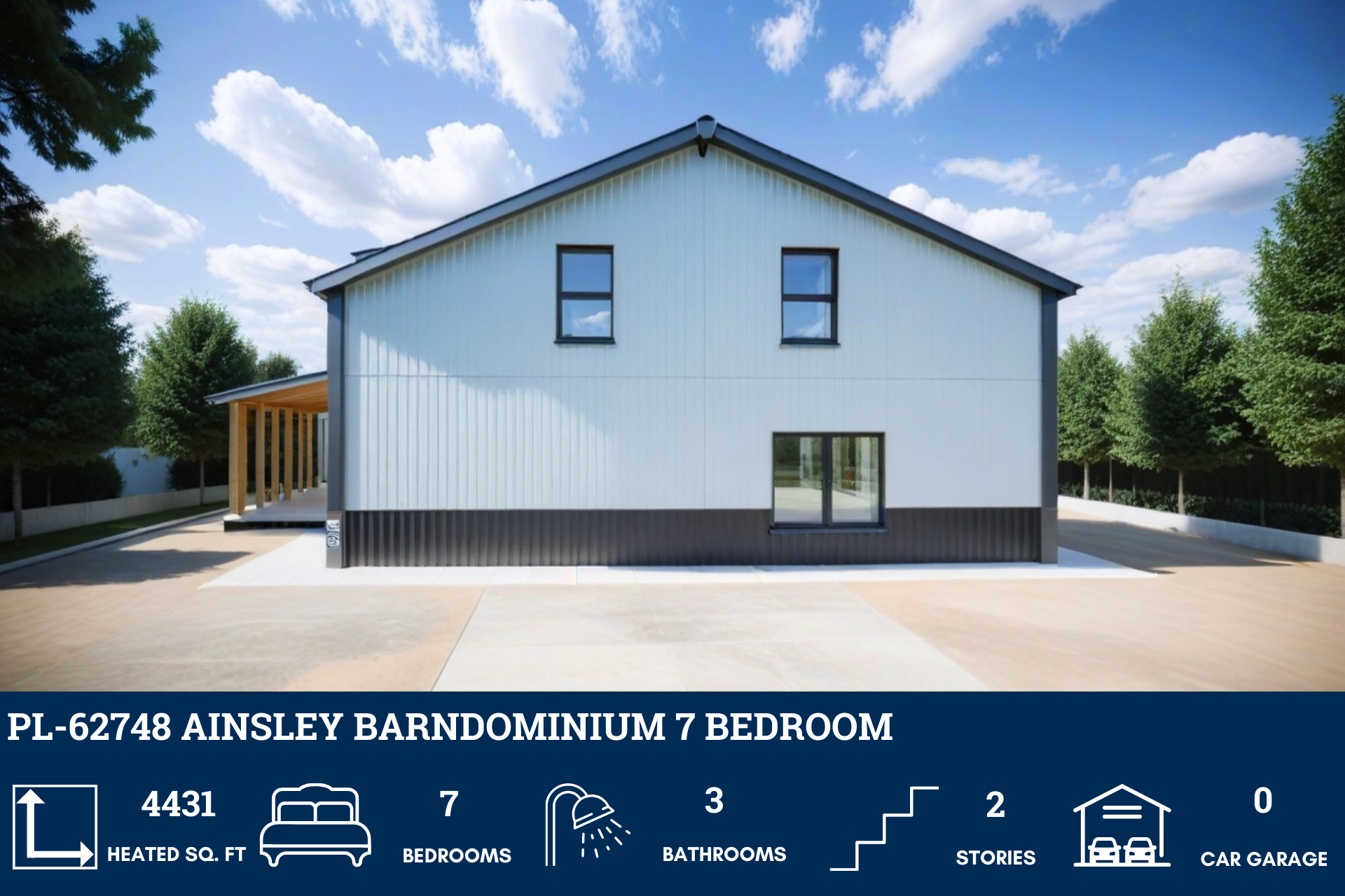 Ainsley Barndominium House Plan PL-62748