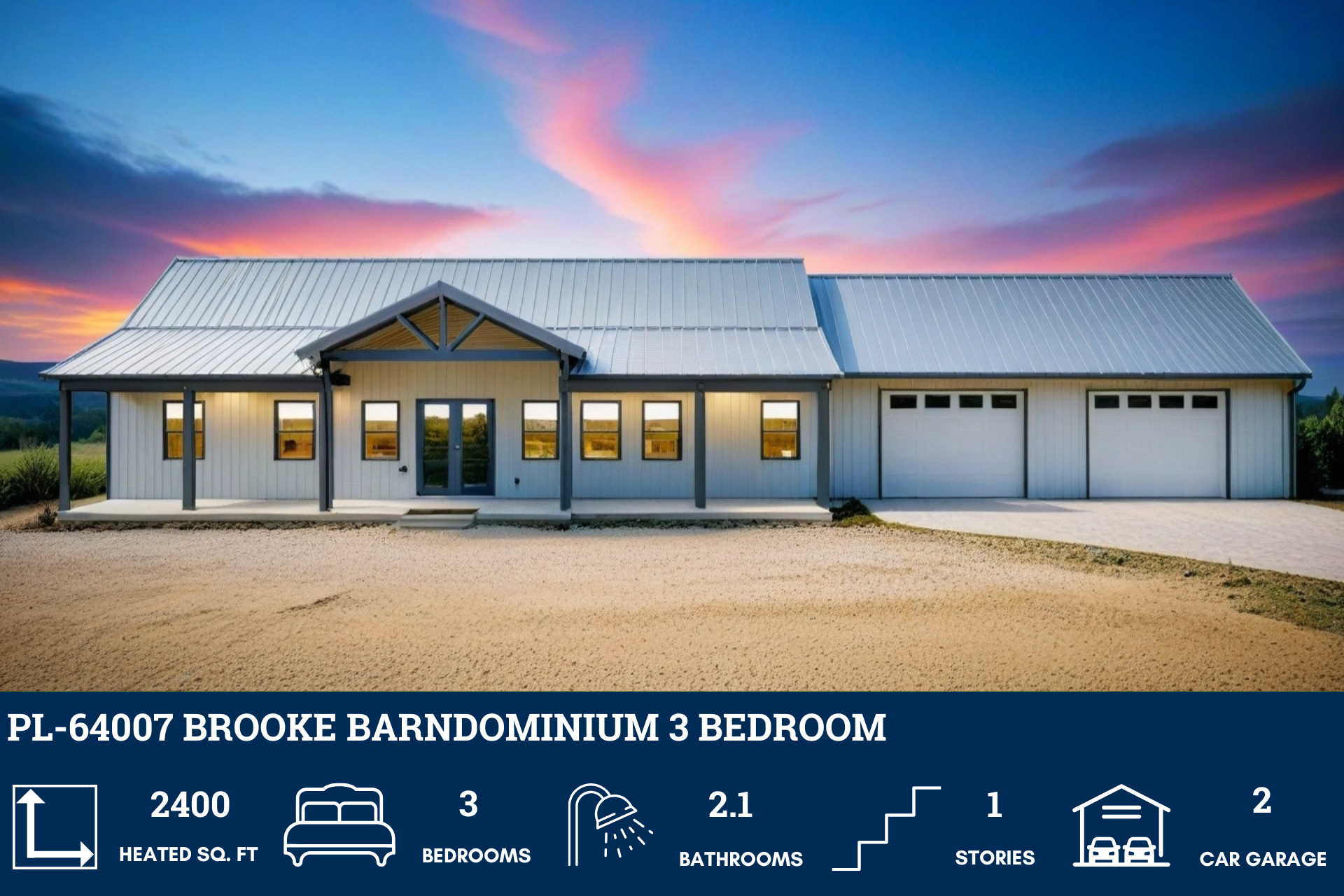 Brooke Barndominium House Plan PL-64007