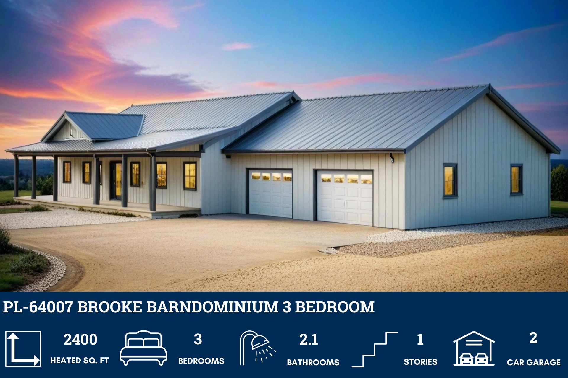 Brooke Barndominium House Plan PL-64007