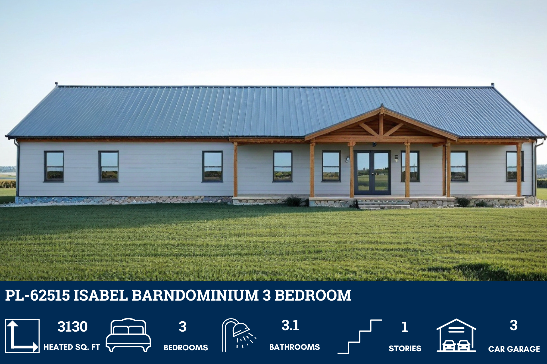 Isabel Barndominium House Plan PL-62515