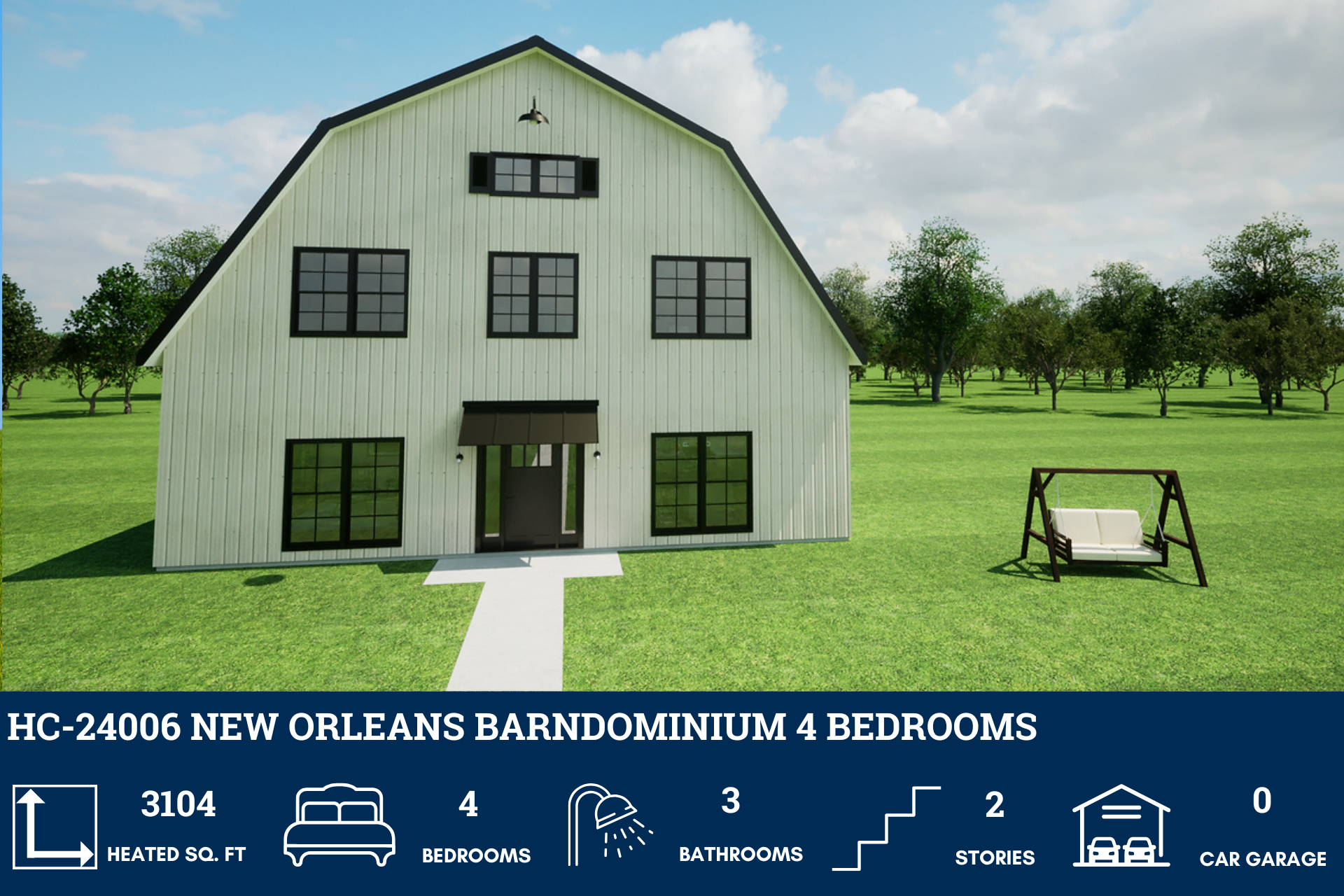 Barndominium House Plan for New Orleans Style